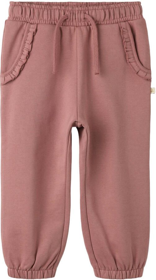 LIL' ATELIER MINI regular fit joggingbroek met ruches roze Meisjes Sweat - Foto 4