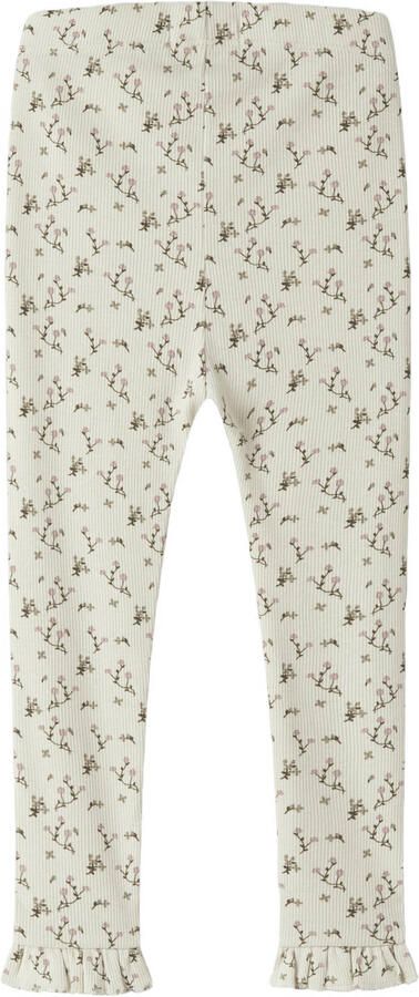 LIL' ATELIER MINI slim fit gebloemde legging ecru - Foto 3