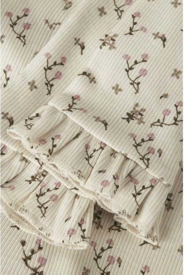 LIL' ATELIER MINI slim fit gebloemde legging ecru - Foto 2