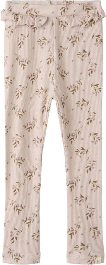 LIL' ATELIER MINI slim fit legging met textuur roze