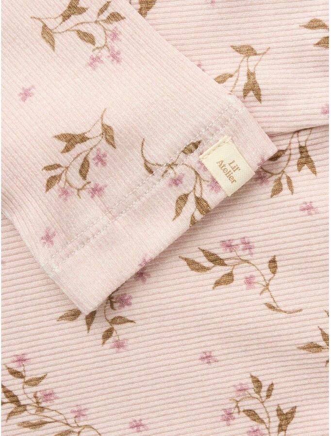 LIL' ATELIER MINI slim fit legging met textuur roze - Foto 2