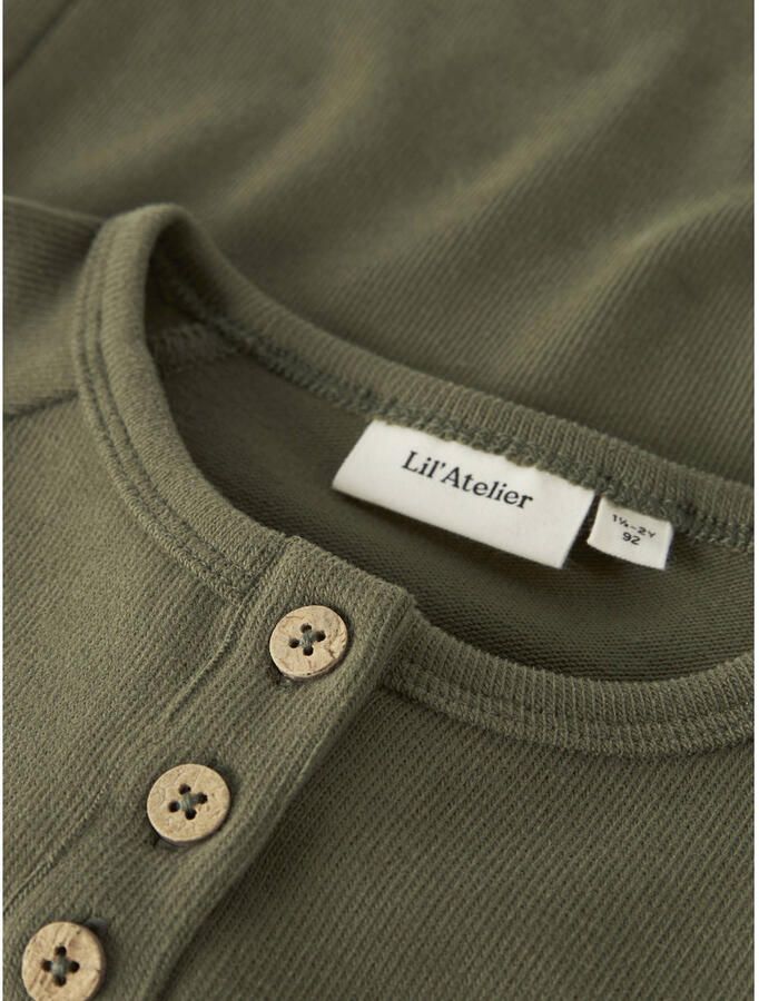 LIL' ATELIER MINI slim fit longsleeve olijfgroen - Foto 2