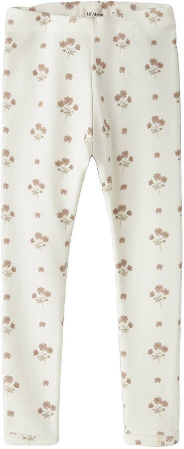 LIL' ATELIER MINI slim gebloemde legging ecru - Foto 3
