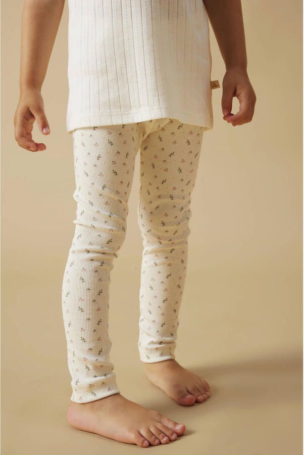 LIL' ATELIER MINI slim gebloemde legging wit