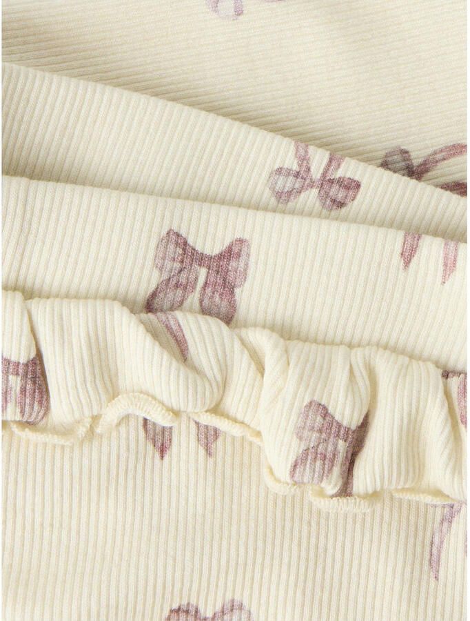 LIL' ATELIER MINI slim regular waist legging met textuur ecru paars - Foto 2