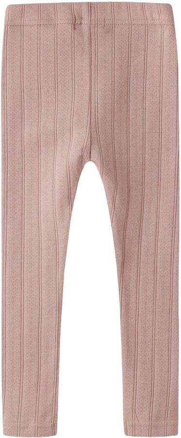 LIL' ATELIER MINI slim regular waist legging roze ajour - Foto 3