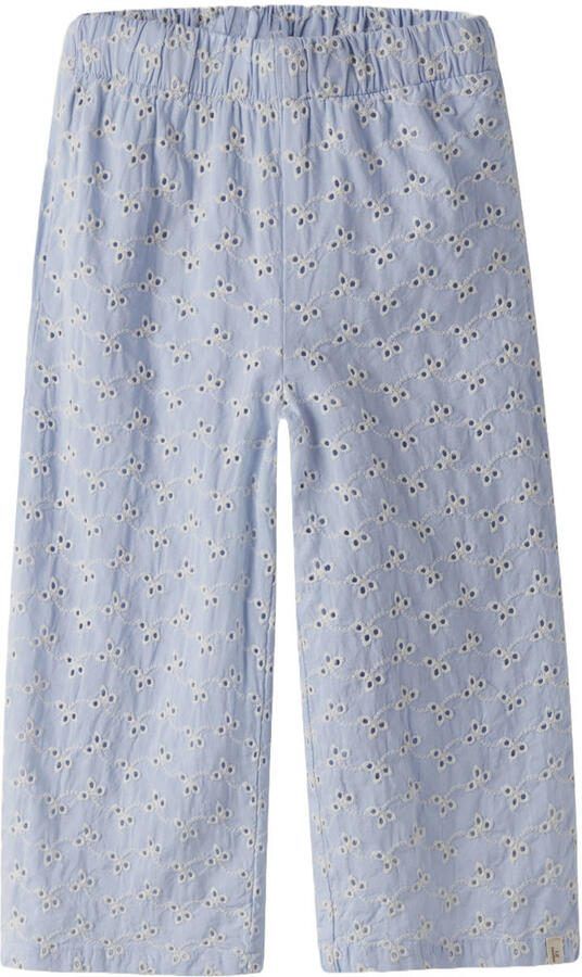 LIL' ATELIER MINI straight regular waist casual broek blauw broderie