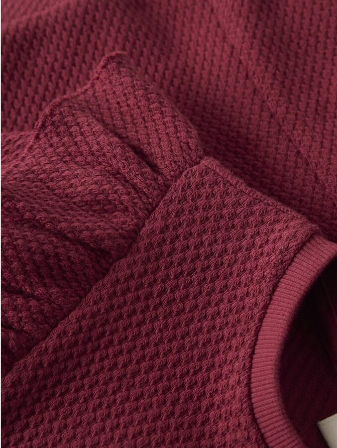 LIL' ATELIER MINI sweater met ruches rood Effen - Foto 2