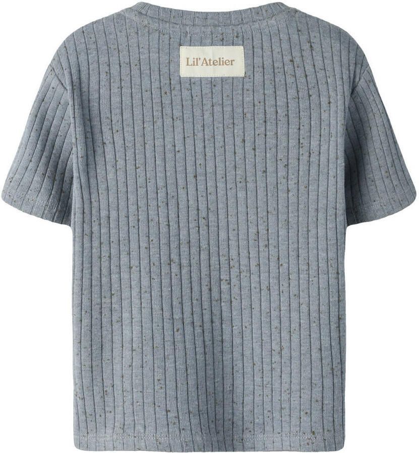 LIL' ATELIER MINI T-shirt fijn gebreid blauw - Foto 2