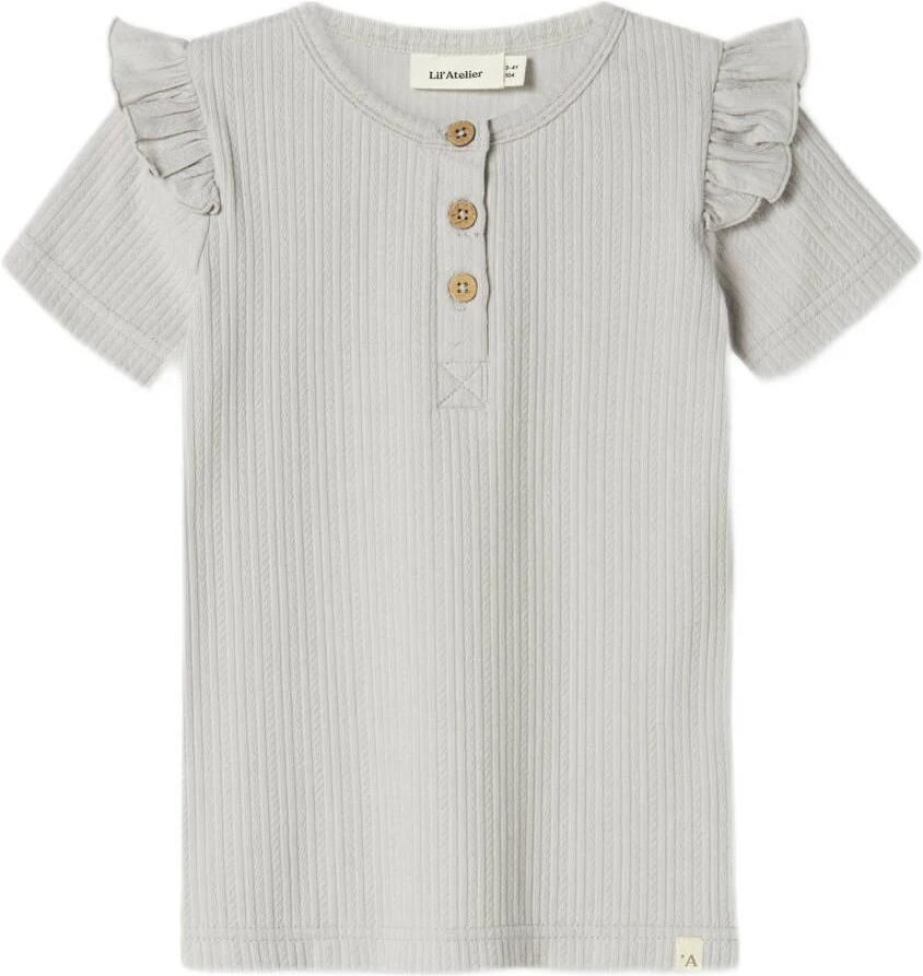 LIL' ATELIER Meisjes Tops & T-shirts Nmffleura Ss Slim Top Lil Lichtblauw - Foto 2