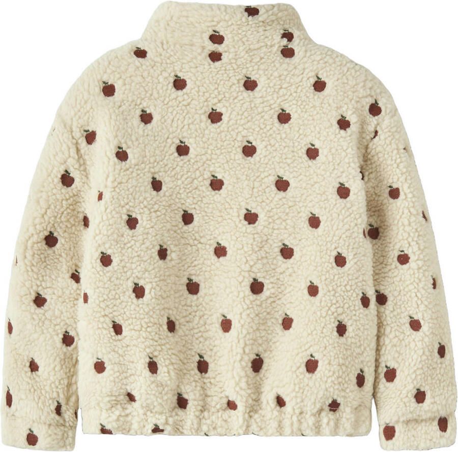 LIL' ATELIER MINI teddy jas met borduursels en print ecru - Foto 2