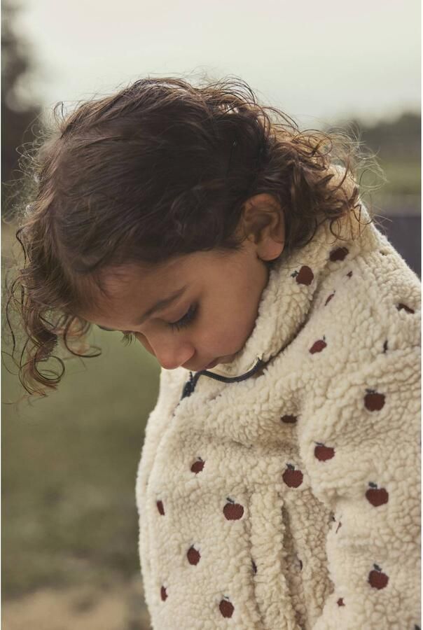 LIL' ATELIER MINI teddy jas met borduursels en print ecru All over print - Foto 5