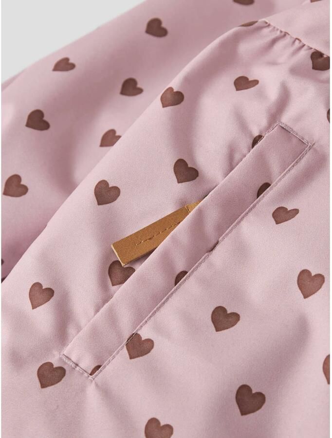 LIL' ATELIER MINI winterjas met print roze bruin Meisjes Polyester Capuchon - Foto 5