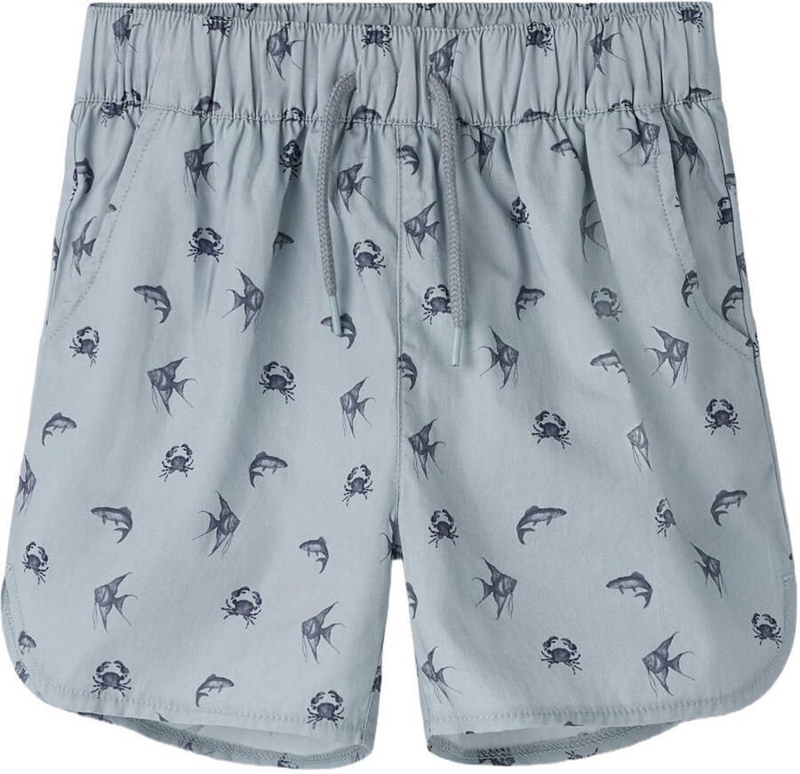 LIL' ATELIER MINI zwemshort met all over print blauw Jongens Katoen All over print
