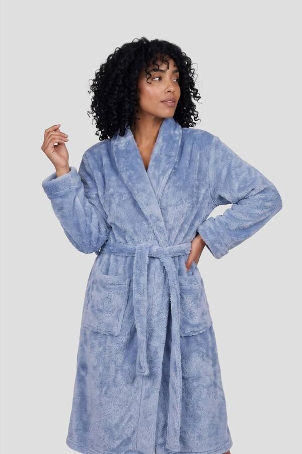 LingaDore fleece badjas blauw