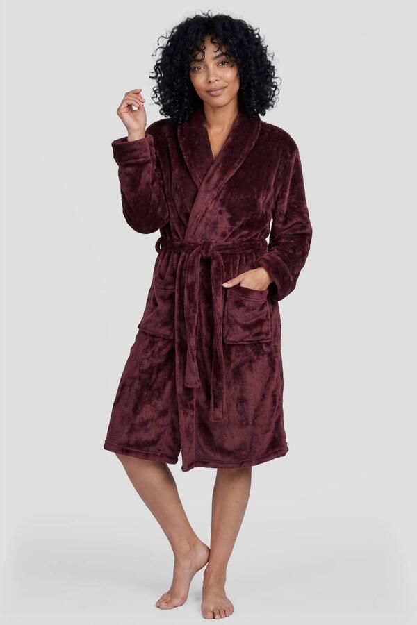 LingaDore fleece badjas bordeaux
