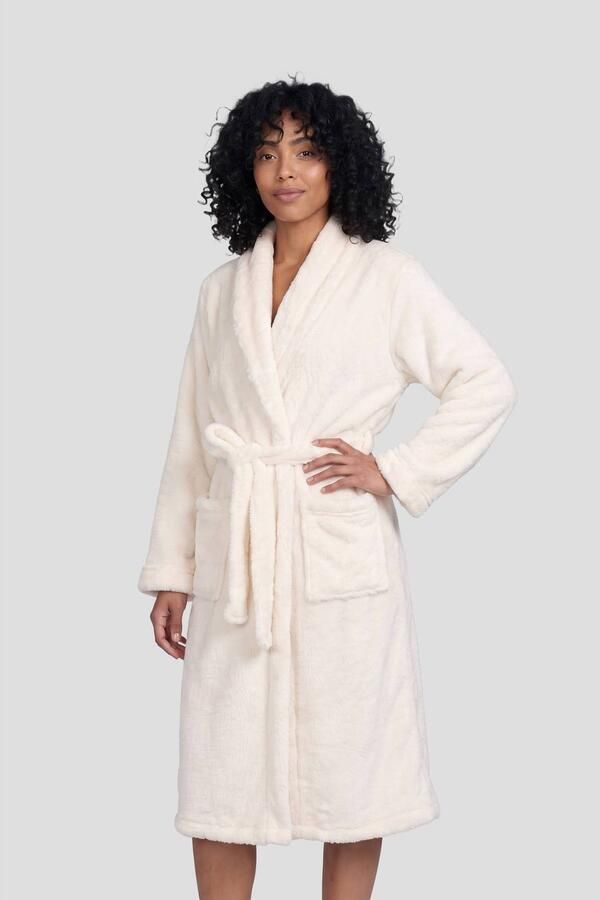 LingaDore fleece badjas ecru - Foto 2