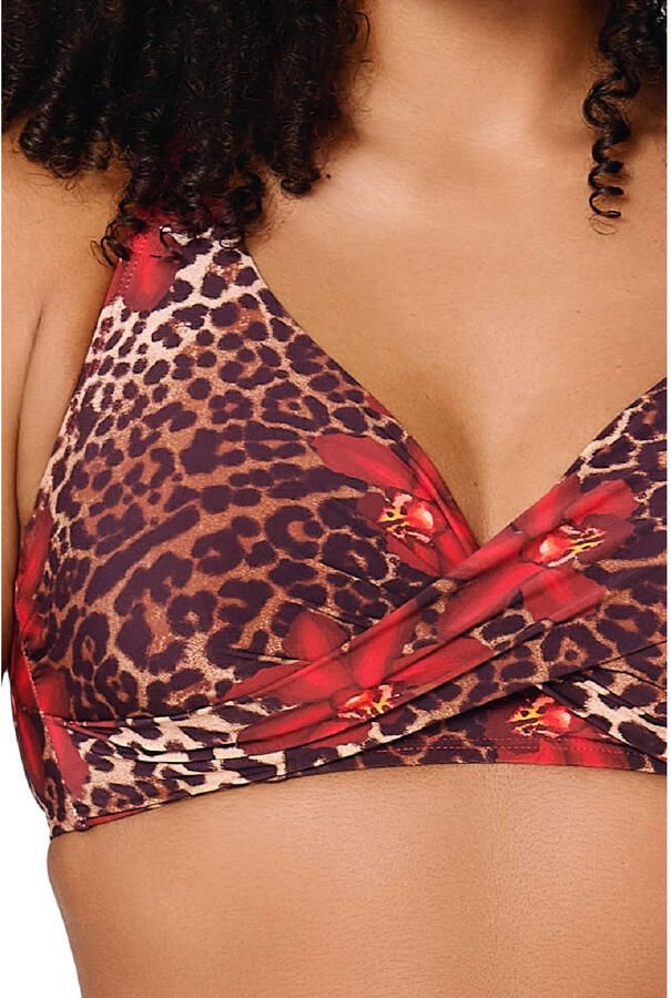 LingaDore niet-voorgevormde beugel bikinitop bruin rood - Foto 2