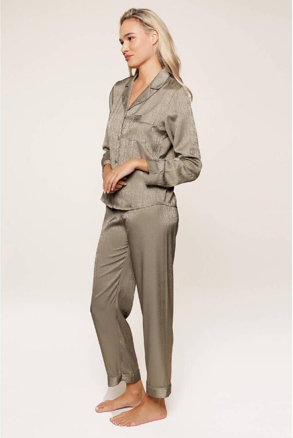 LingaDore satijnen pyjama olijfgroen - Foto 2