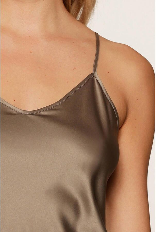 LingaDore satijnen slipdress Daily olijfgroen