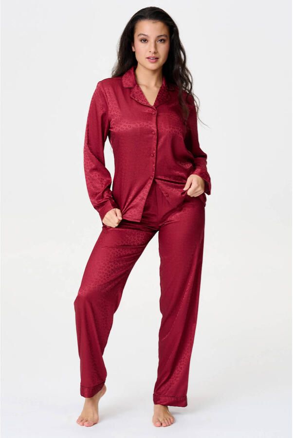 LingaDore satijnlook pyjama donkerrood