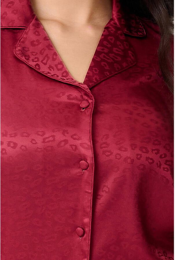 LingaDore satijnlook pyjama donkerrood - Foto 2