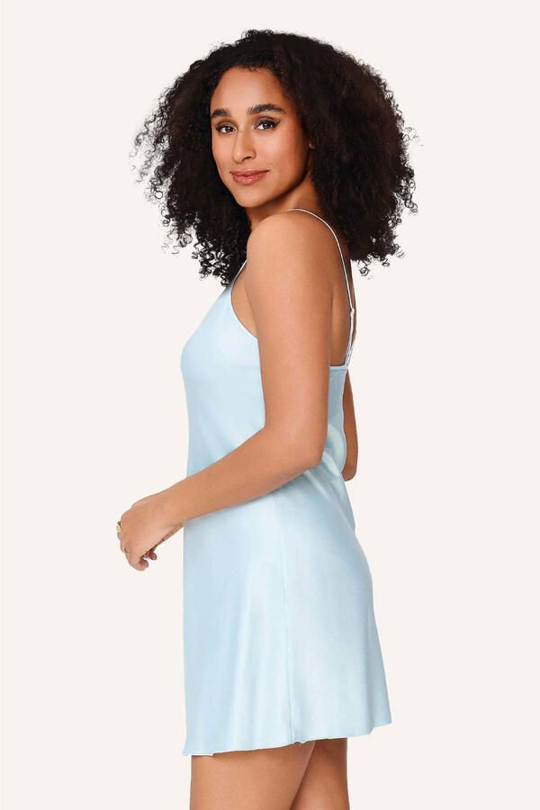 LingaDore satijnlook slipdress Daily lichtblauw - Foto 3