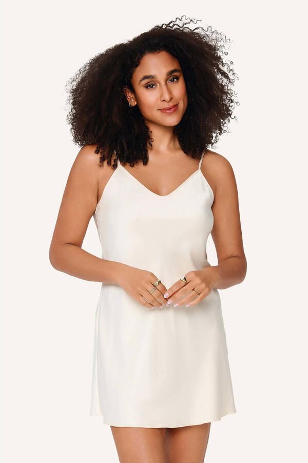 LingaDore satijnlook slipdress Daily lichtgeel