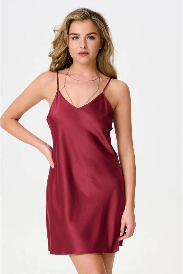 LingaDore satijnlook slipdress donkerrood
