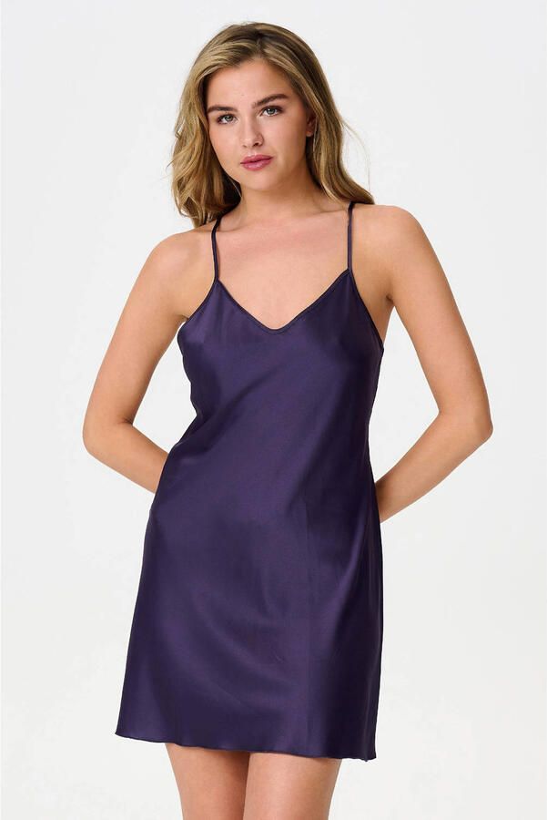 LingaDore satijnlook slipdress paars