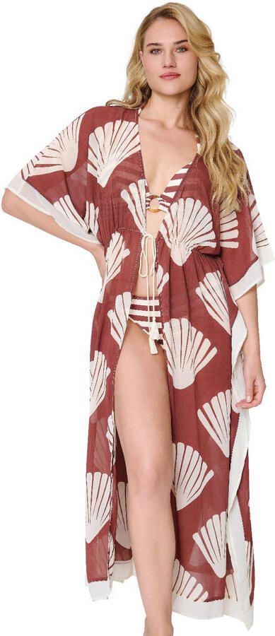 LingaDore strandtuniek bruin wit