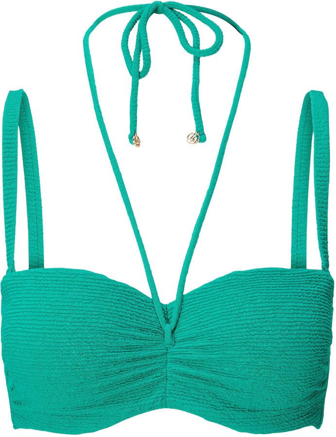 LingaDore voorgevormde bandeau bikinitop met textuur groen