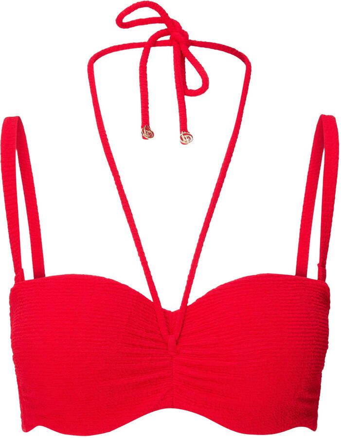 LingaDore voorgevormde bandeau bikinitop met textuur rood