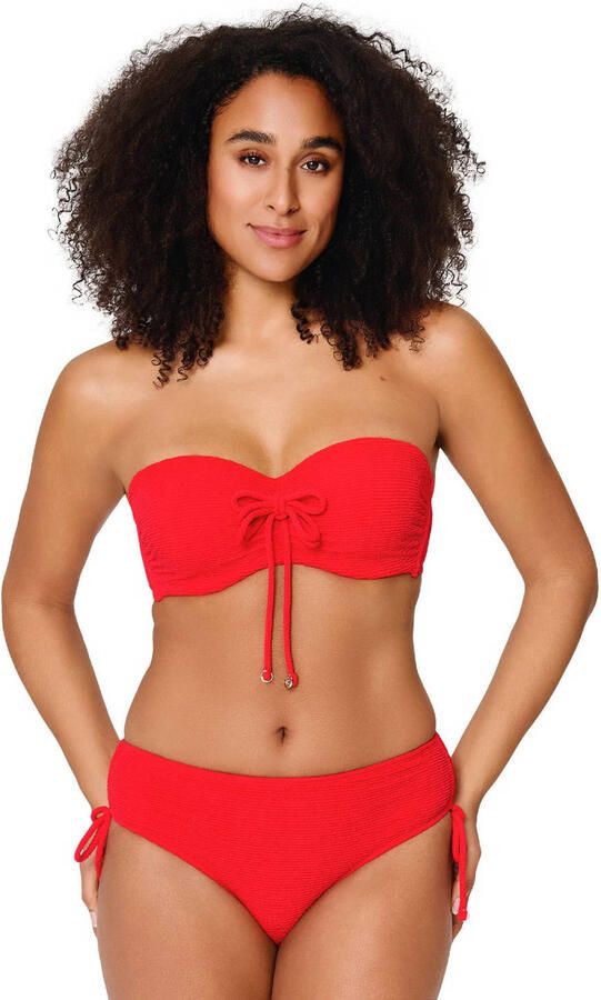 LingaDore voorgevormde bandeau bikinitop met textuur rood - Foto 2