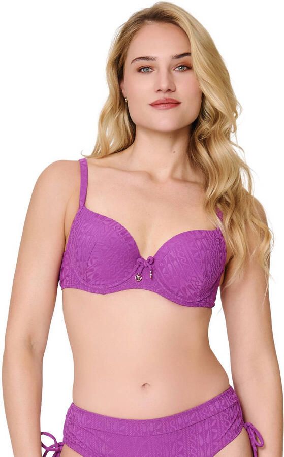 LingaDore voorgevormde beugel bikinitop met textuur paars - Foto 2