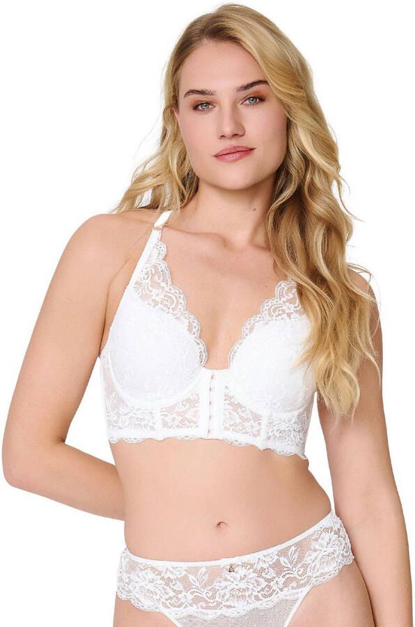 LingaDore voorgevormde longline beugelbh met voorsluiting wit