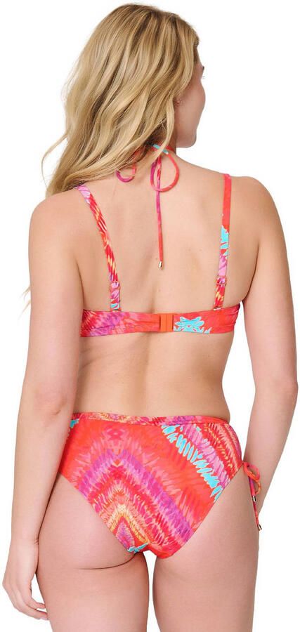 LingaDore voorgevormde strapless bandeau bikinitop koraalrood turquoise - Foto 2