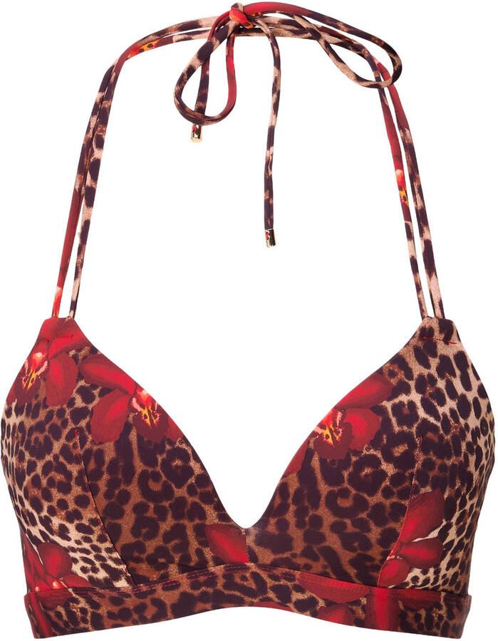 LingaDore voorgevormde triangel bikinitop bruin rood