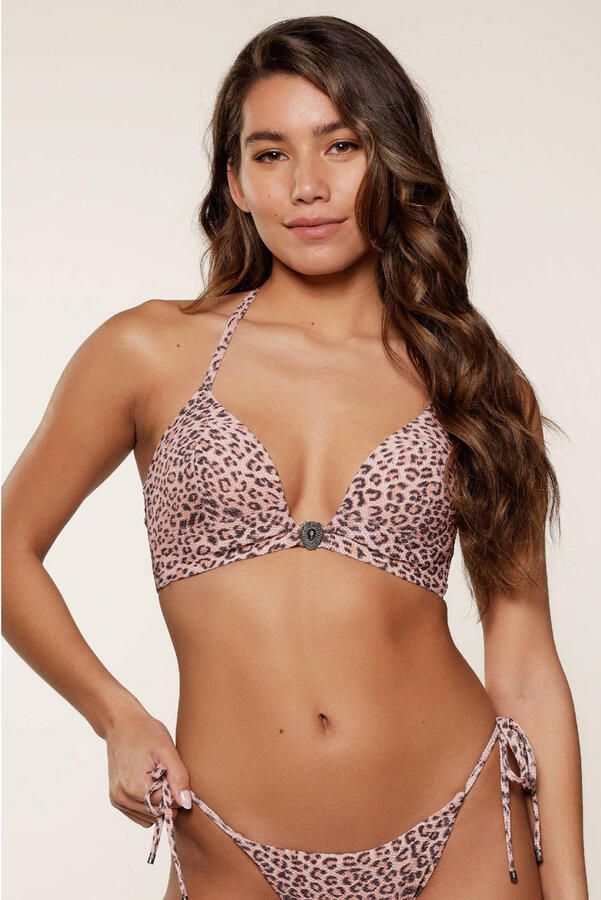 LingaDore voorgevormde triangel bikinitop met lurex beige bruin - Foto 2