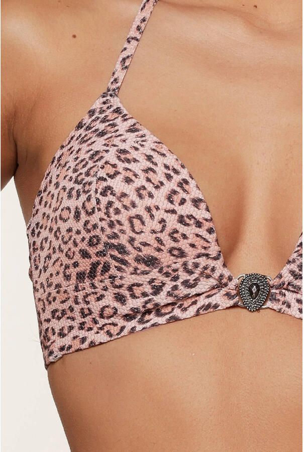 LingaDore voorgevormde triangel bikinitop met lurex beige bruin