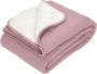 Little Dutch baby wiegdeken teddy 70x100 cm Pure Mauve Babydeken Roze Effen - Thumbnail 1