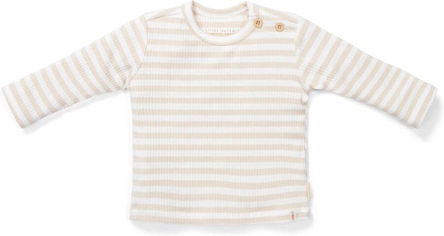 Little Dutch baby longsleeve ecru wit Jongens Katoen Ronde hals Streep 56