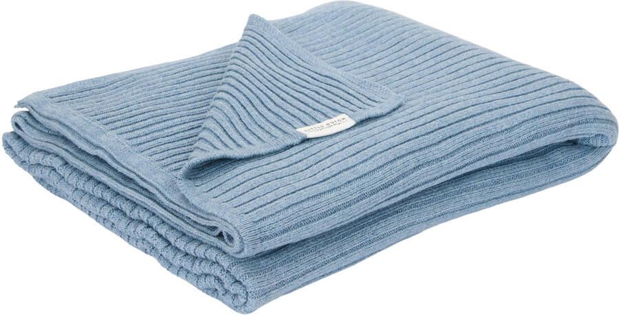 Little Dutch gebreide wiegdeken Pure Denim Blue
