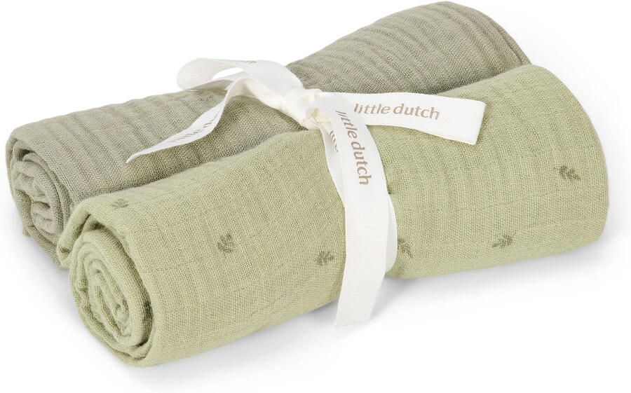 Little Dutch hydrofiel swaddle doeken Pure Sage groen