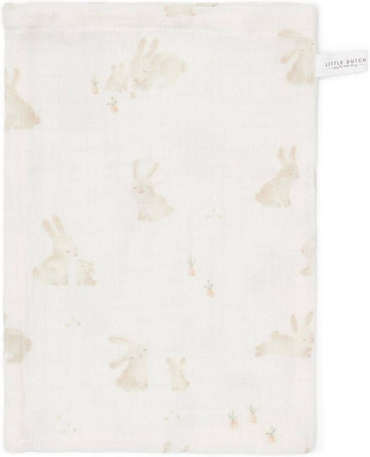 Little Dutch hydrofiel washandje set van 2 Baby Bunny Beige Hydrofiele washandjes - Foto 3