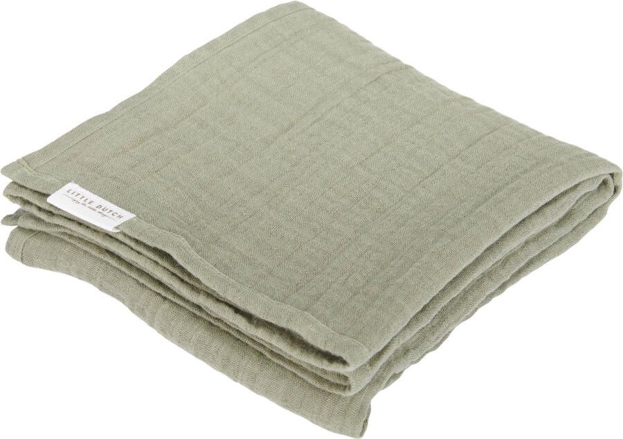 Little Dutch hydrofiele doek set van 2- Little Farm Olive Swaddle Groen - Foto 2