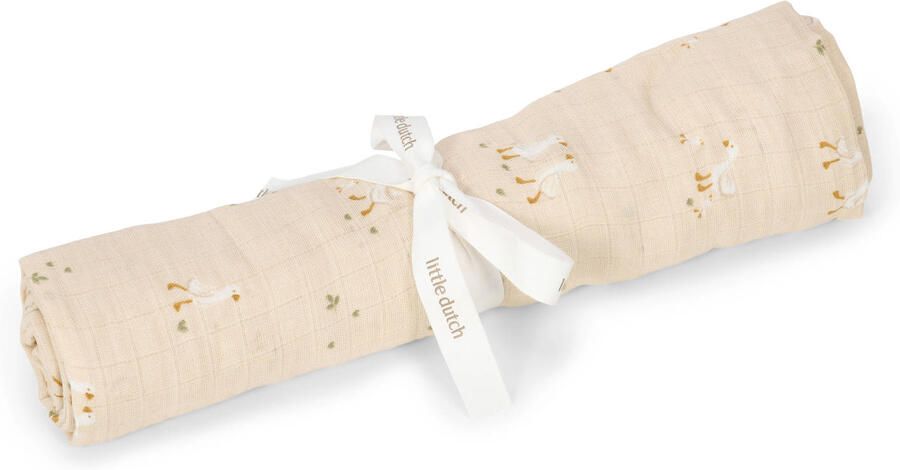 Little Dutch hydrofiele swaddle doek Little Goose beige