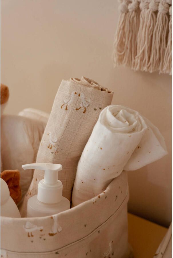 Little Dutch hydrofiele swaddle doek Little Goose wit beige - Foto 3