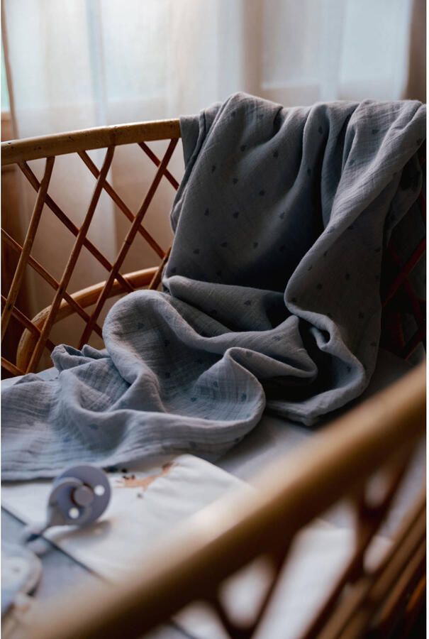 Little Dutch hydrofiele swaddle doek Pure Denim Blue blauw - Foto 2