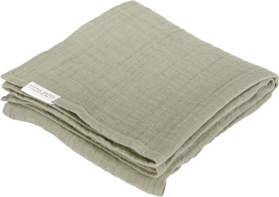 Little Dutch hydrofiele swaddle Olive Groen Effen | Swaddle van